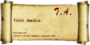 Tóth Amáta névjegykártya